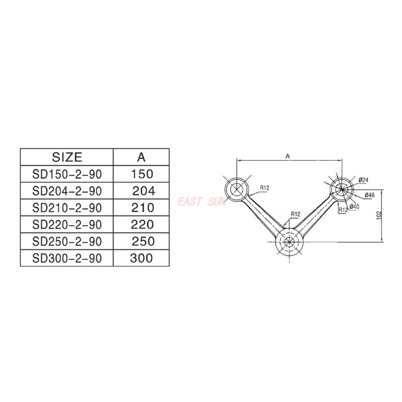 Encaixe SD-204-2-90-Aranha