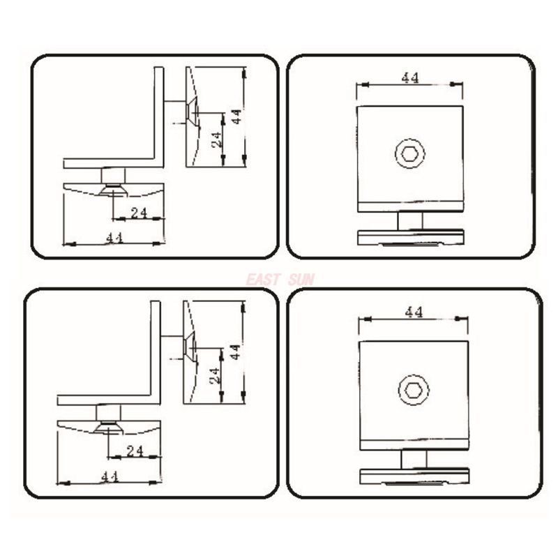 bra&ccedil;adeiras de vidro angulares