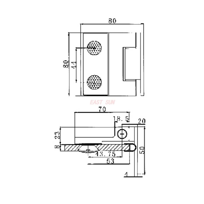 ESH-2001-Dobradi&ccedil;as para porta de chuveiro