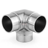Cotovelo de corrimão para balaústre de varanda, acessórios para corrimão redondos de 3 vias, conector de corrimão de aço inoxidável 304 316