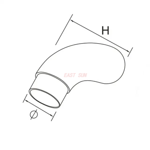  Tampa da extremidade do corrimão dos encaixes da balaustrada do cotovelo para a tubulação do corrimão dos trilhos