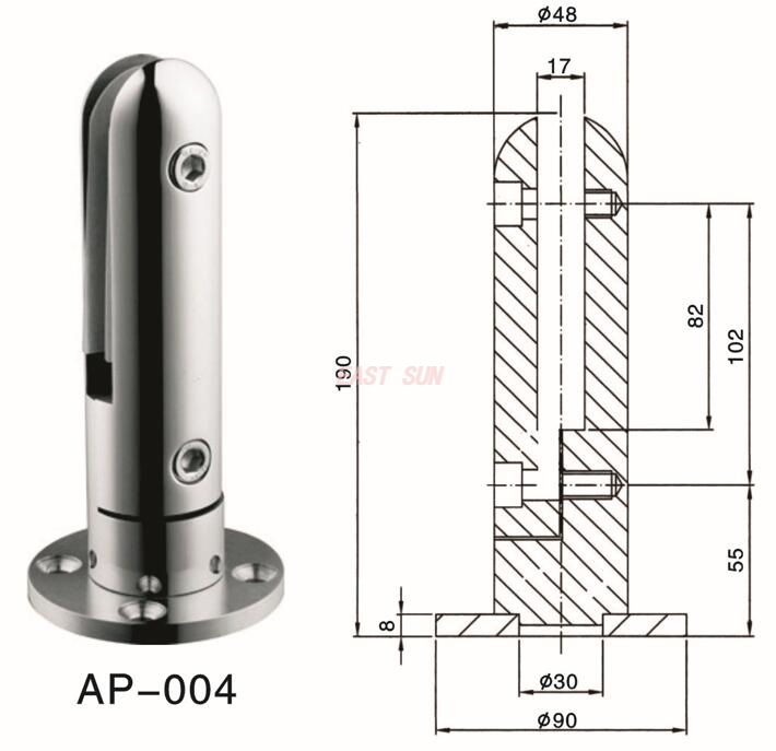 Melhor cerca de vidro de design moderno e cerca de piscina de vidro de aço inoxidável Torneira de vidro sem moldura para varanda