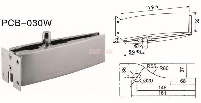 Acessórios de remendo Porta pivô Dorma PCB-030W