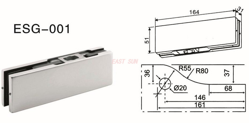 Dorma Patch Fittings Porta Pivô ESG-001