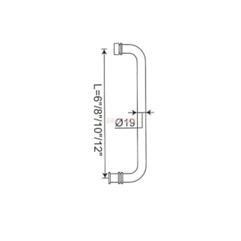 PH-034K-Maçanetas para portas de chuveiro