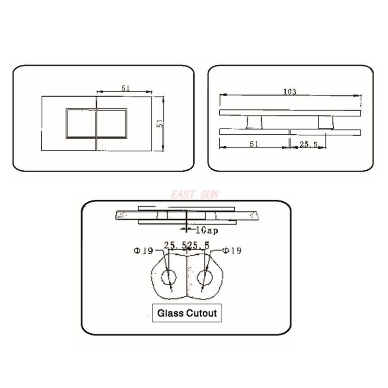 Bra&ccedil;adeira de vidro para vidro de 90 graus 