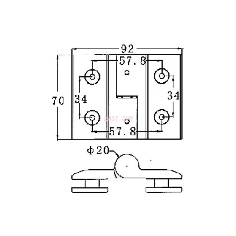 dobradi&ccedil;a de porta de chuveiro sem moldura