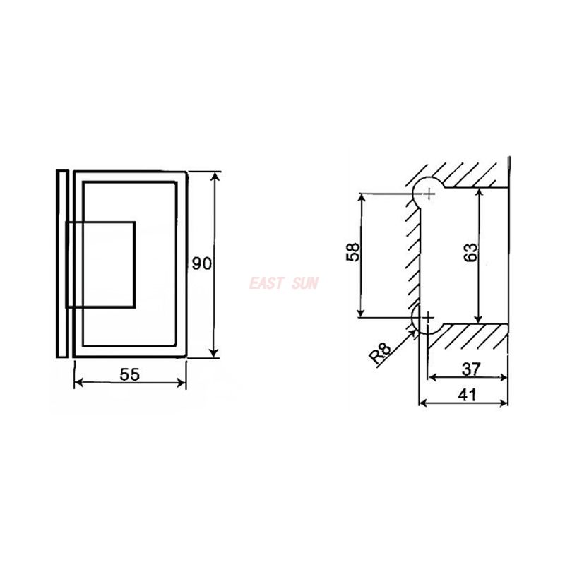 Dobradiças de chuveiro ajustáveis ​​ASH-305