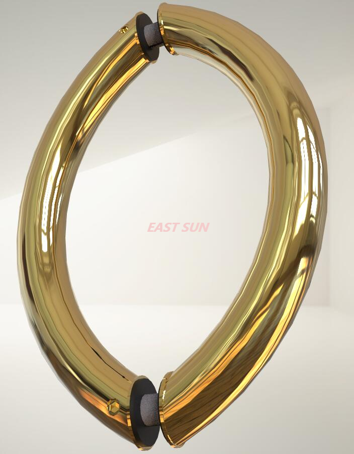 Alças de puxar costas com costas em estilo crescente cromado polido de 6' sem arruelas de metal