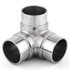 Cotovelo de corrimão para balaústre de varanda, acessórios para corrimão redondos de 3 vias, conector de corrimão de aço inoxidável 304 316