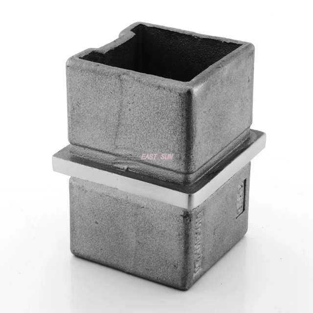 Acessórios para corrimão de escada 304 316 Conector de corrimão de aço inoxidável para tubo quadrado