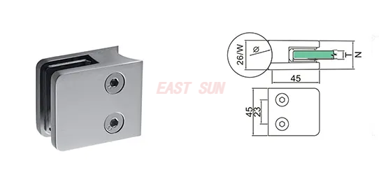  Suporte de vidro de encaixe de vidro, braçadeira de vidro sem moldura, braçadeira de vidro de torneira de escada de aço inoxidável