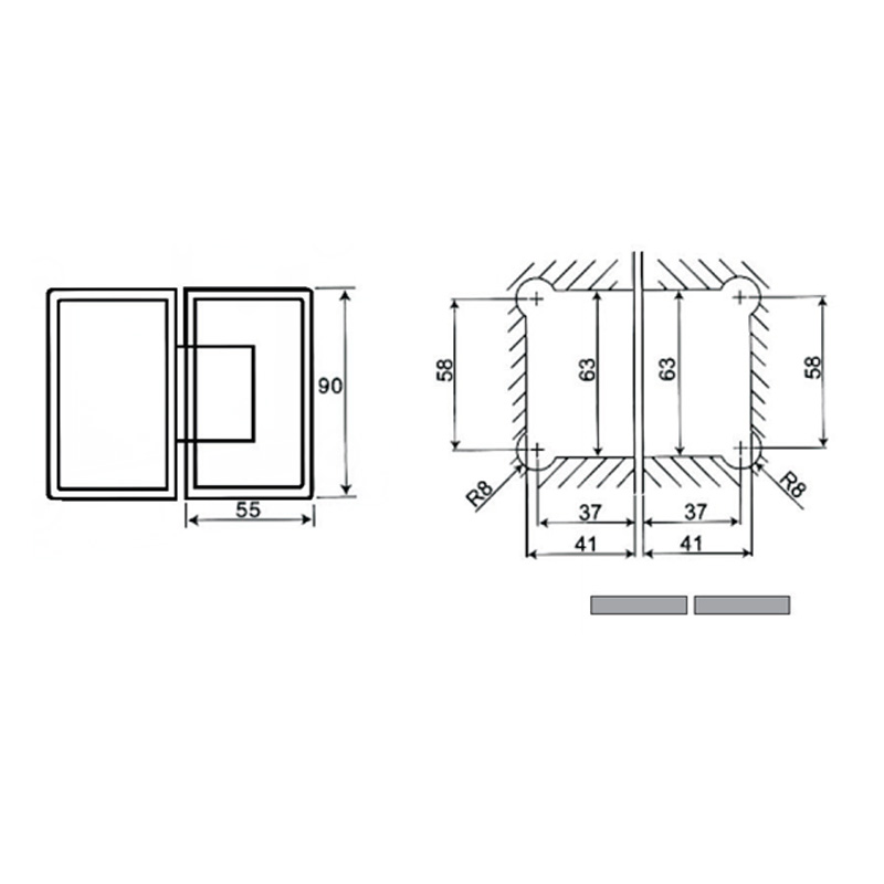 ASH-303-Dobradiças de chuveiro ajustáveis
