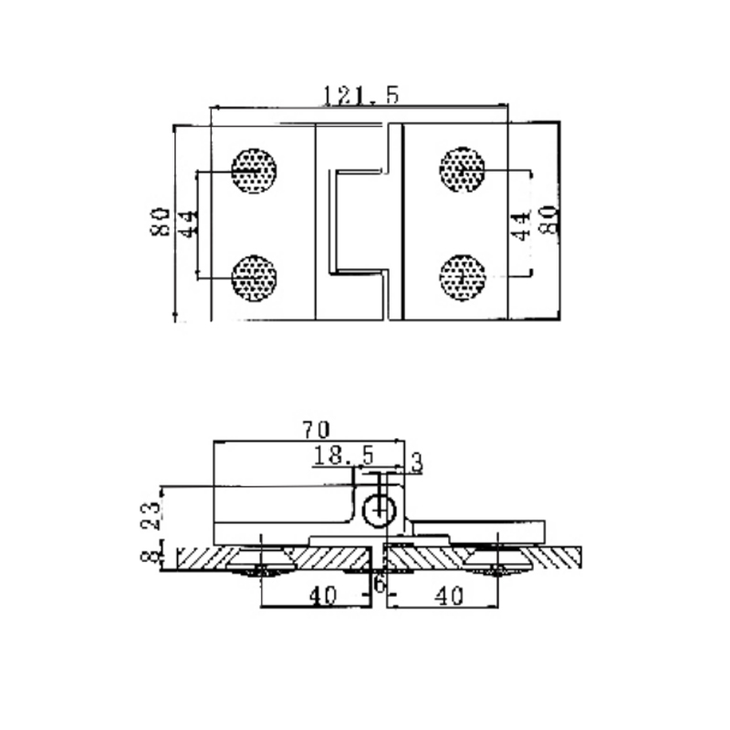 ESH-1001-Dobradiças para porta de chuveiro