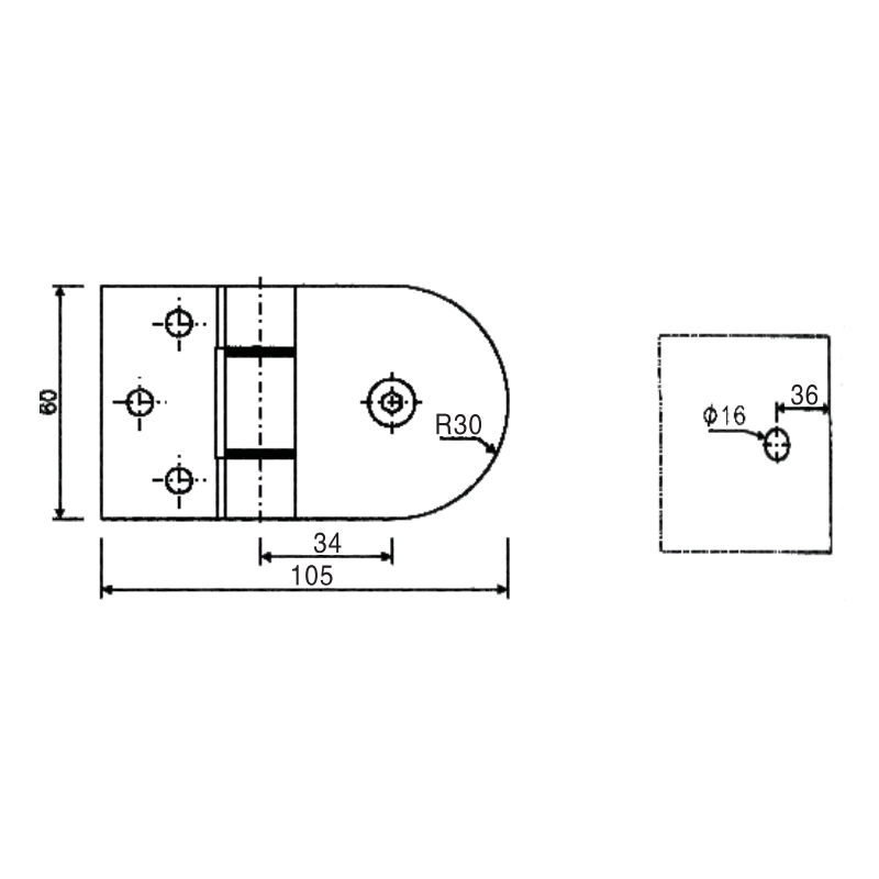 ESH-762-Dobradiças para porta de chuveiro