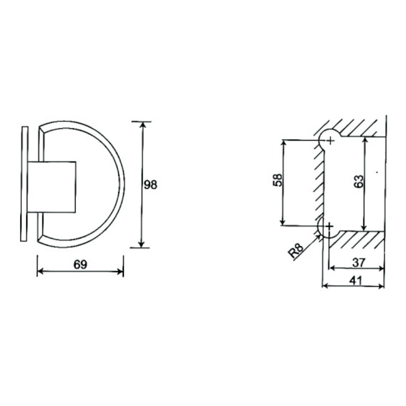 ESH-315-Dobradiças para porta de chuveiro
