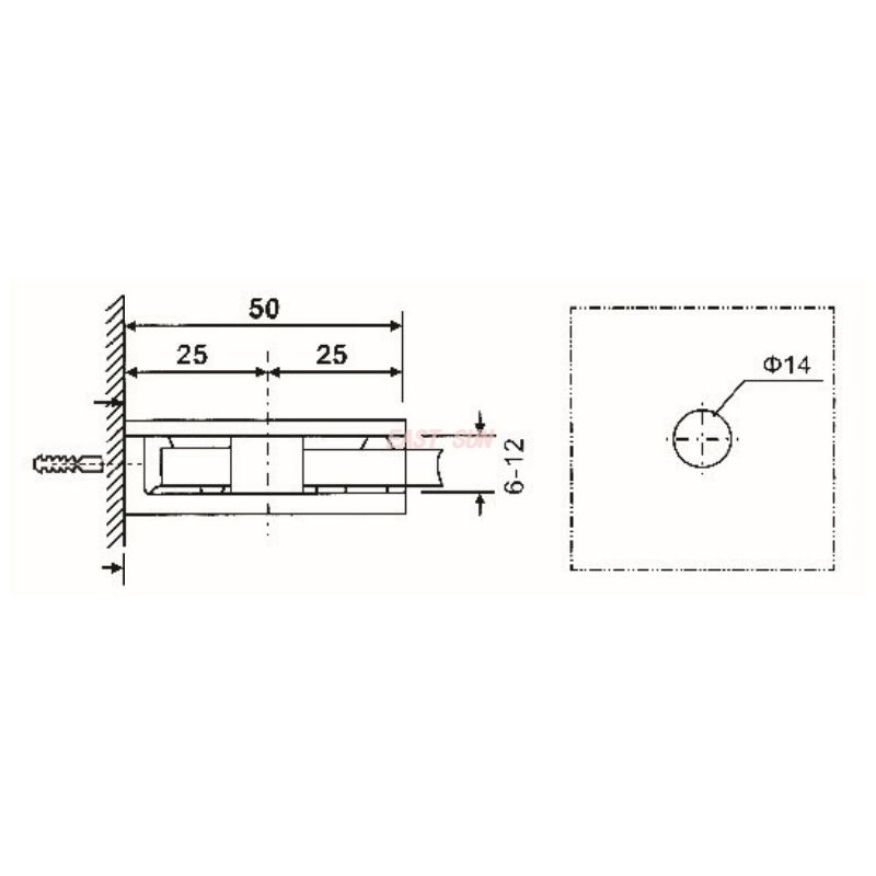 suporte de bra&ccedil;adeira de vidro