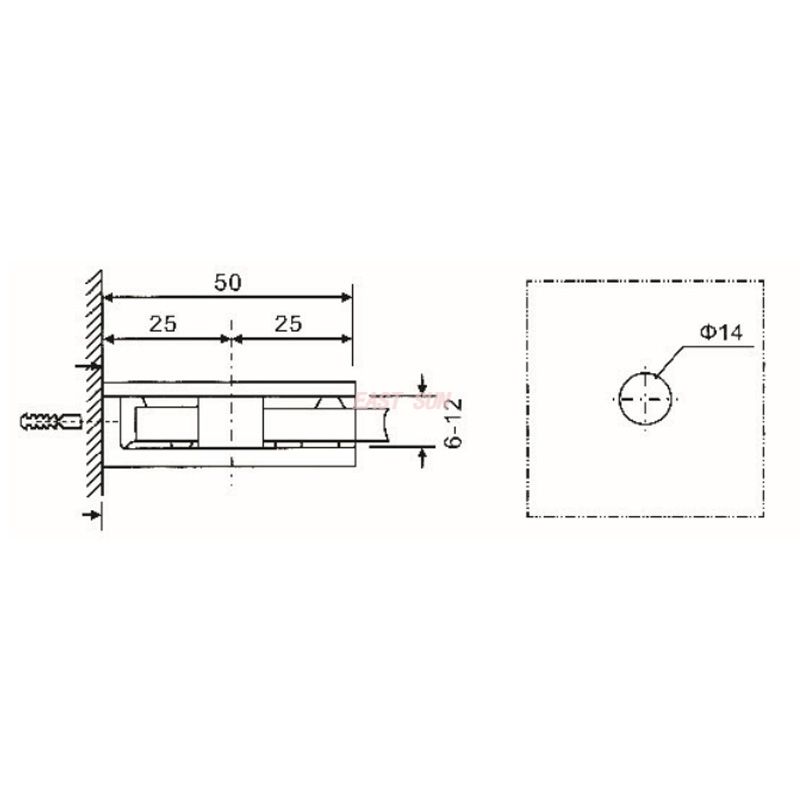 sem broca bra&ccedil;adeira de vidro de painel fixo