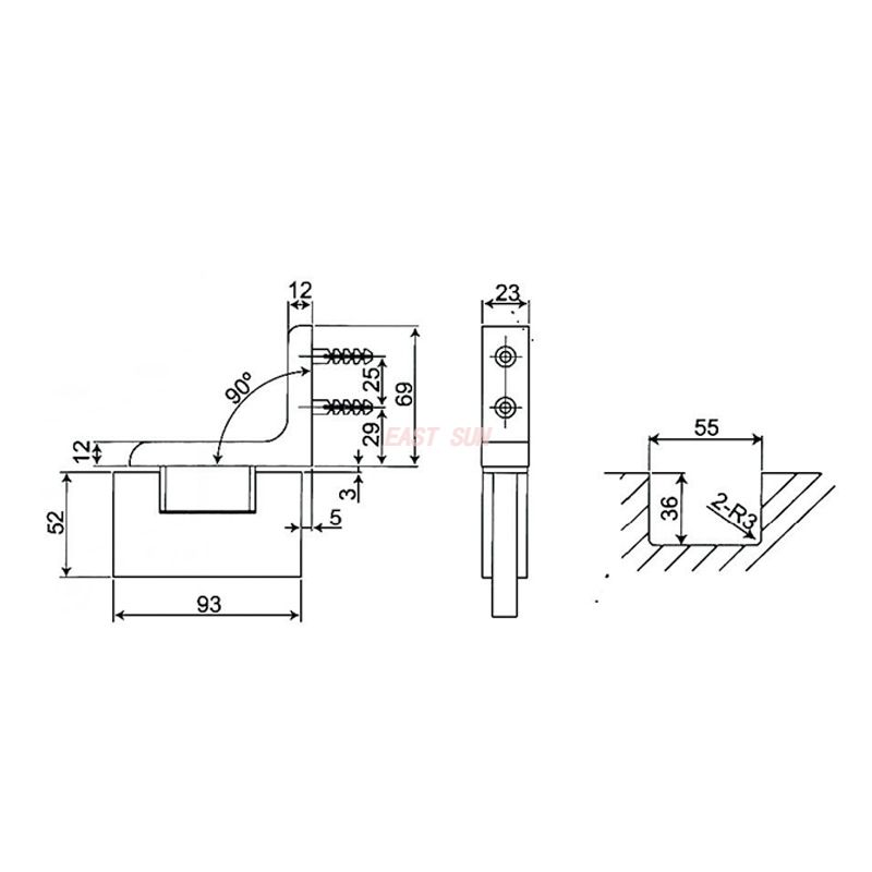 S&eacute;rie de portas pivotantes ESH-500C