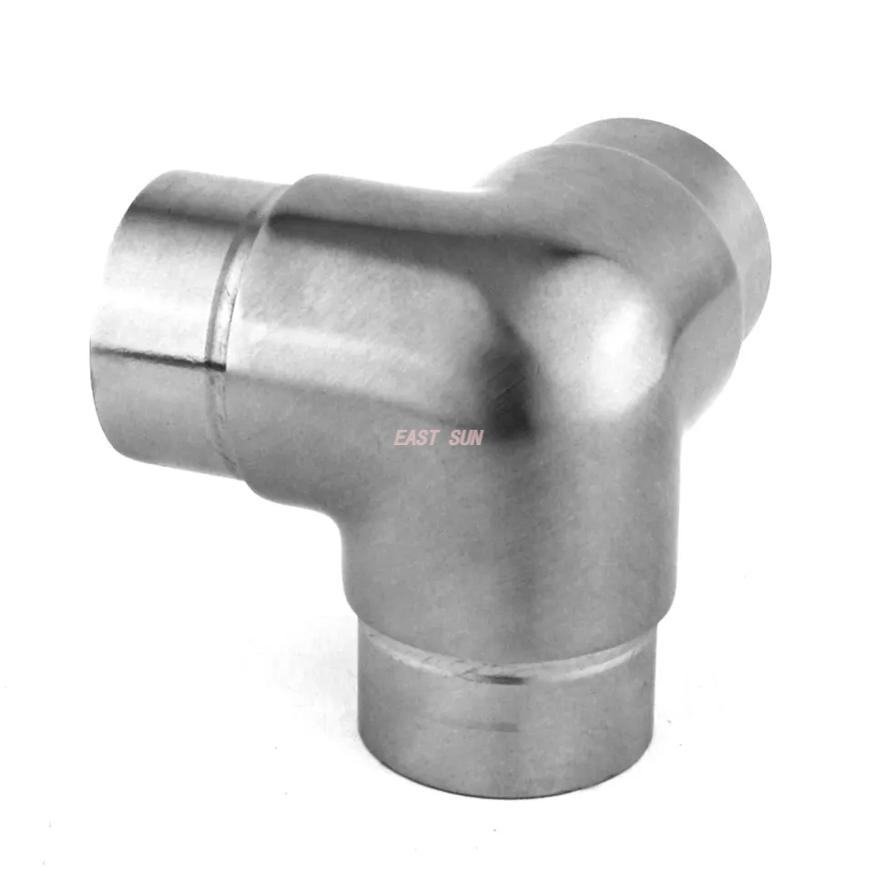 Cotovelo de corrimão para balaústre de varanda, acessórios para corrimão redondos de 3 vias, conector de corrimão de aço inoxidável 304 316