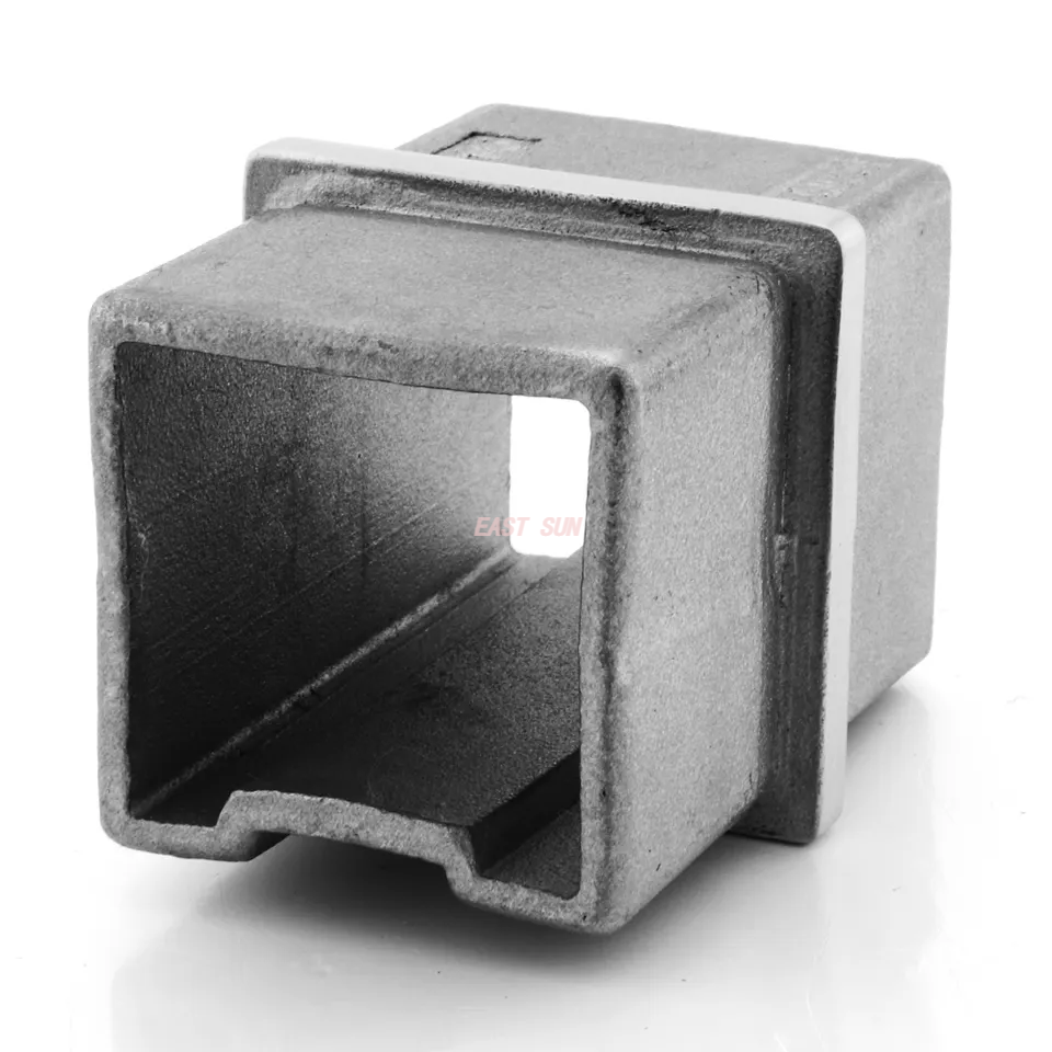 Acessórios para corrimão de escada 304 316 Conector de corrimão de aço inoxidável para tubo quadrado