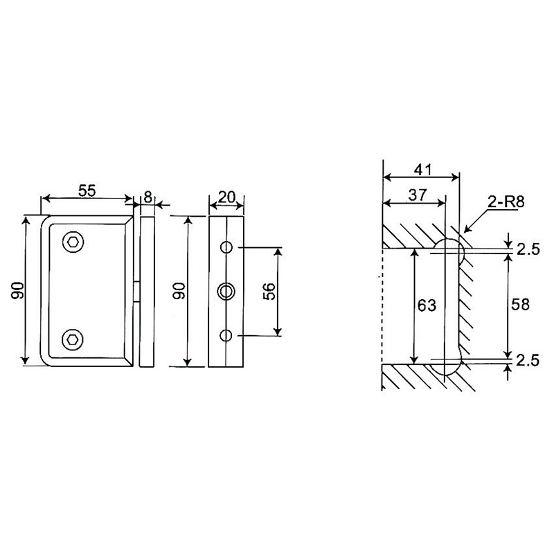 Série de portas pivotantes ESH-500B