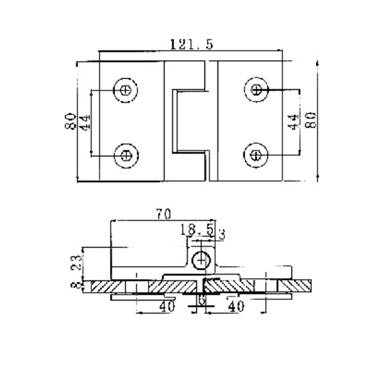 ESH-1002-Dobradiças para porta de chuveiro