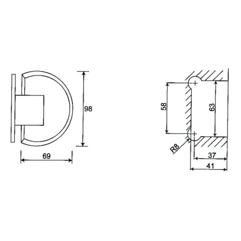 ESH-311-Dobradiças para porta de chuveiro