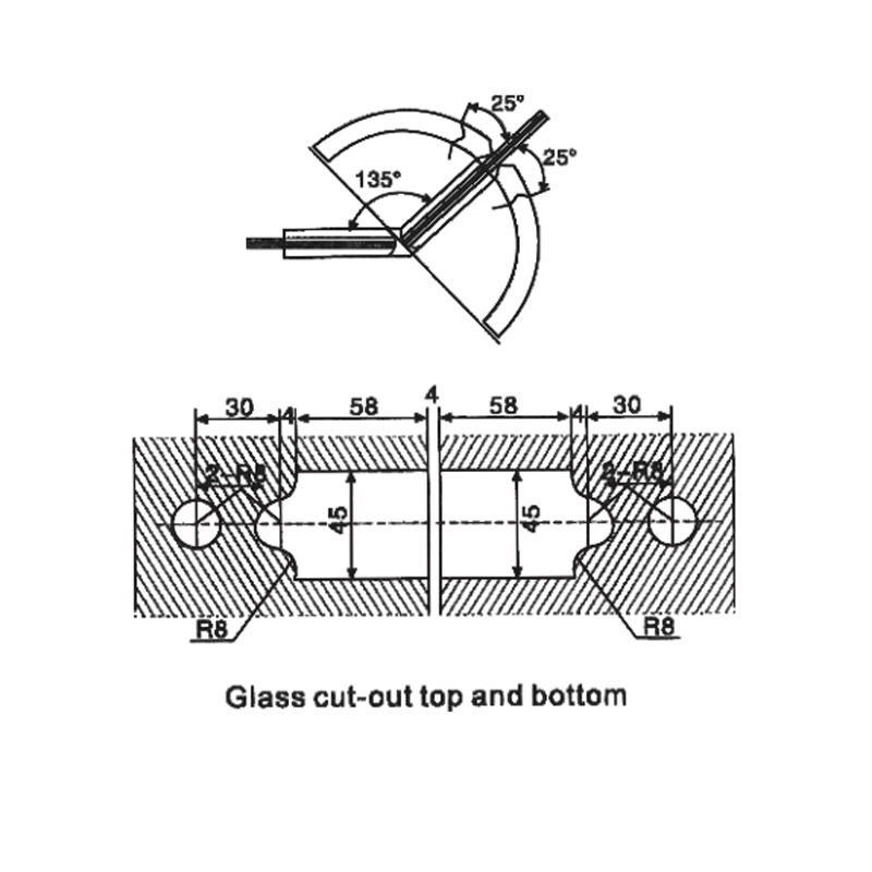 ESH-502-Dobradiças para porta de chuveiro