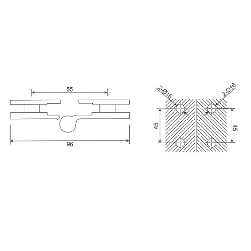 ESH-708-Dobradiças para porta de chuveiro