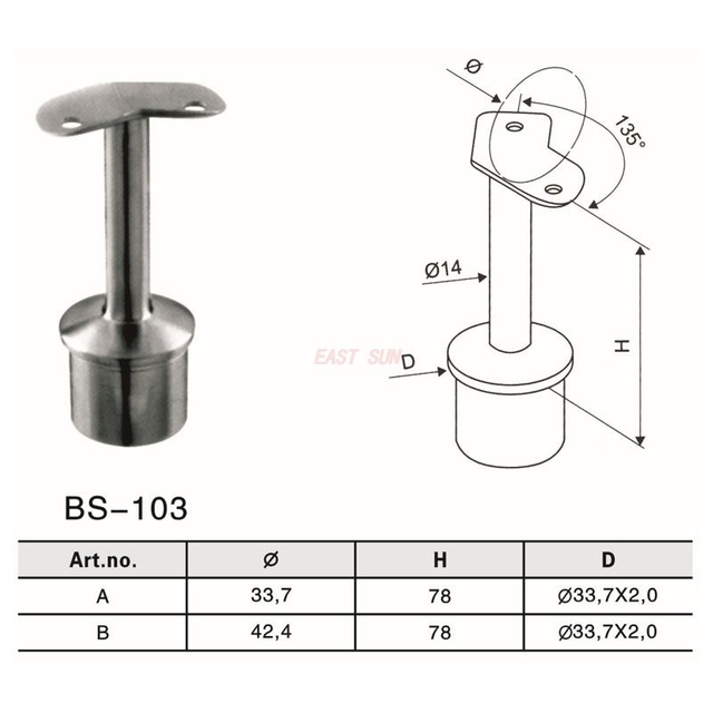 BS-103-Acessórios para corrimão
