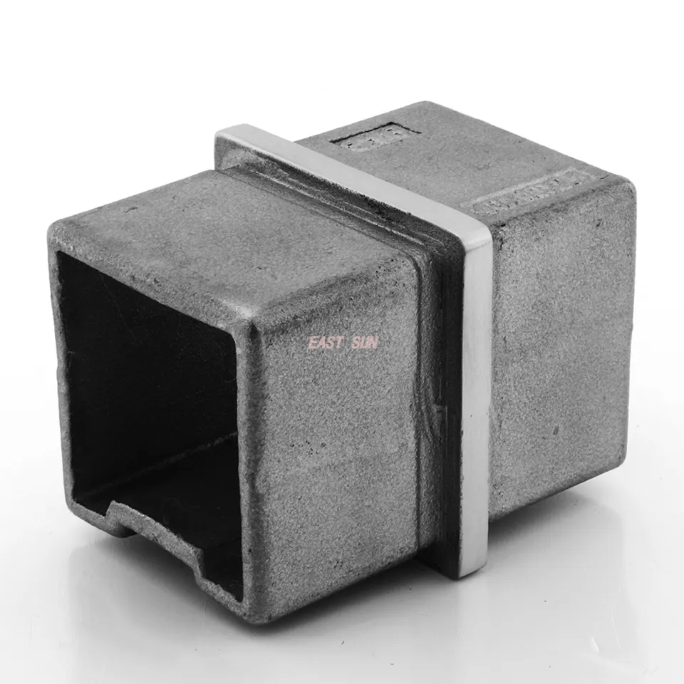 Acessórios para corrimão de escada 304 316 Conector de corrimão de aço inoxidável para tubo quadrado