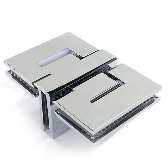 Dobradiça de parede de três vias de 90 graus para porta de chuveiro de vidro para vidro de 1/2 ″ - 3/8 ″