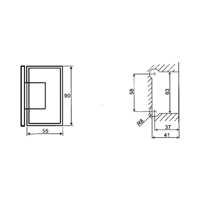ASH-201-Dobradiças de chuveiro ajustáveis
