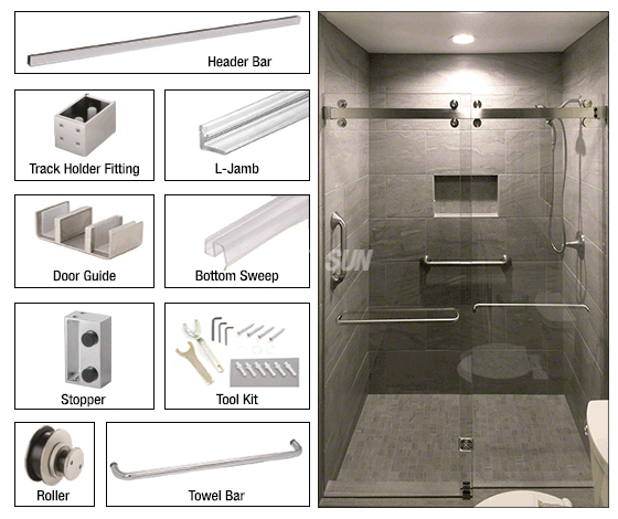 Sistema de porta deslizante de chuveiro com desvio de duas portas Deluxe série Cambridge de 180 graus