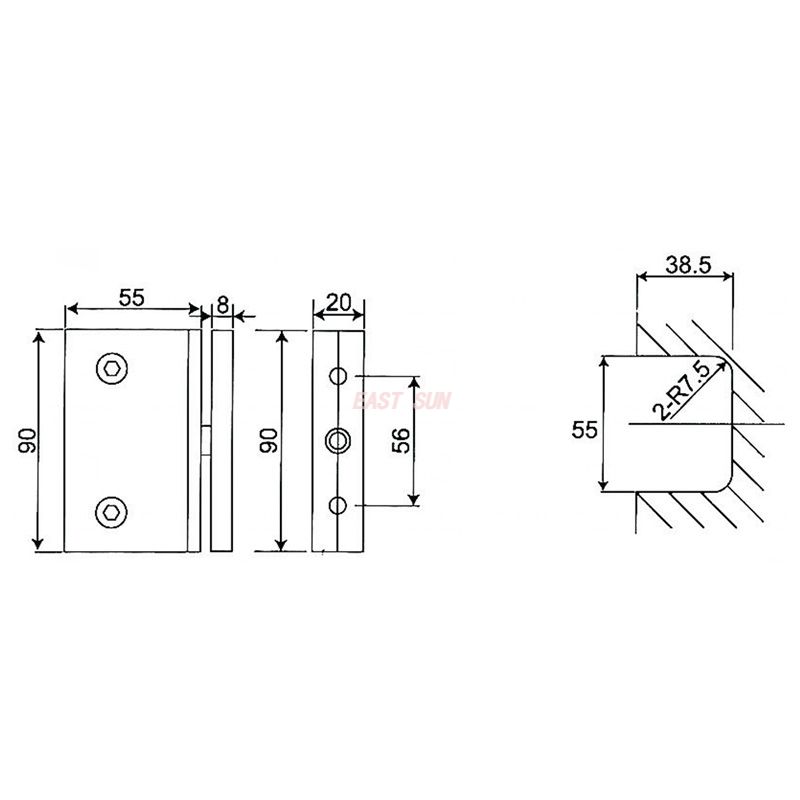 dobradi&ccedil;as de chuveiro para portas de vidro