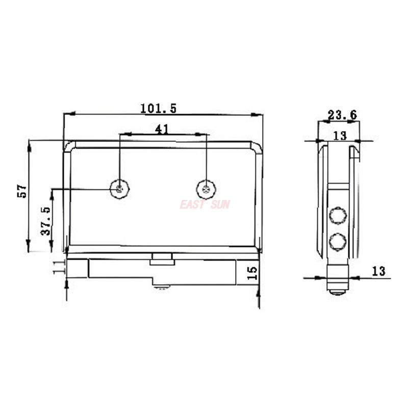 Dobradi&ccedil;a de porta de vidro de 180 graus