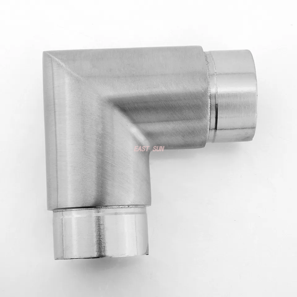 Conector de aço inoxidável da tubulação do cotovelo do tubo do corrimão de 90 graus para trilhos da escada