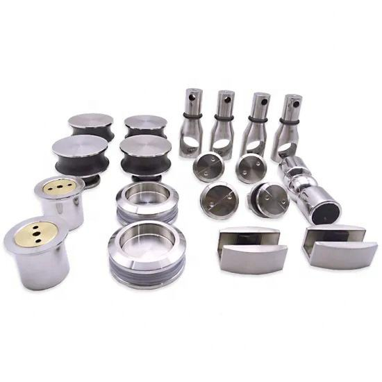 Kit de ferragens para porta de chuveiro deslizante de vidro SS304 sem moldura