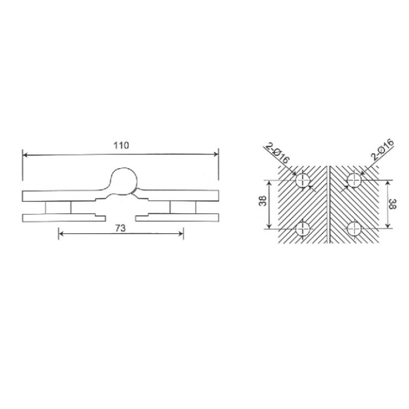 ESH-710-Dobradiças para porta de chuveiro
