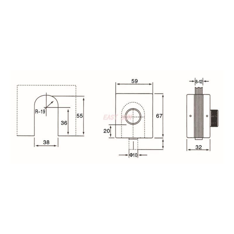 GHL-002S-Fechaduras de vidro