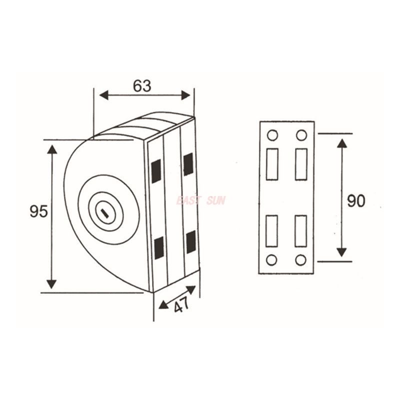 GHL-006S-Fechaduras de vidro