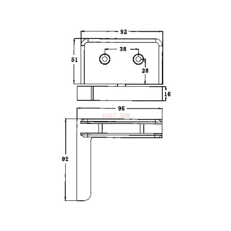 dobradi&ccedil;as de fixa&ccedil;&atilde;o de porta de vidro