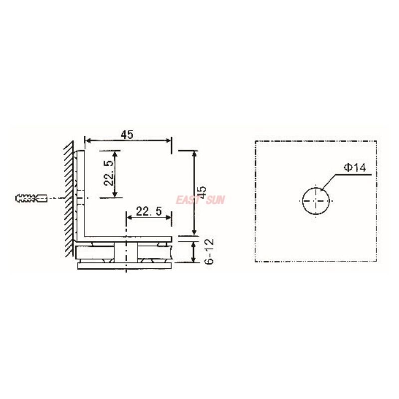 grampos de vidro de chuveiro 