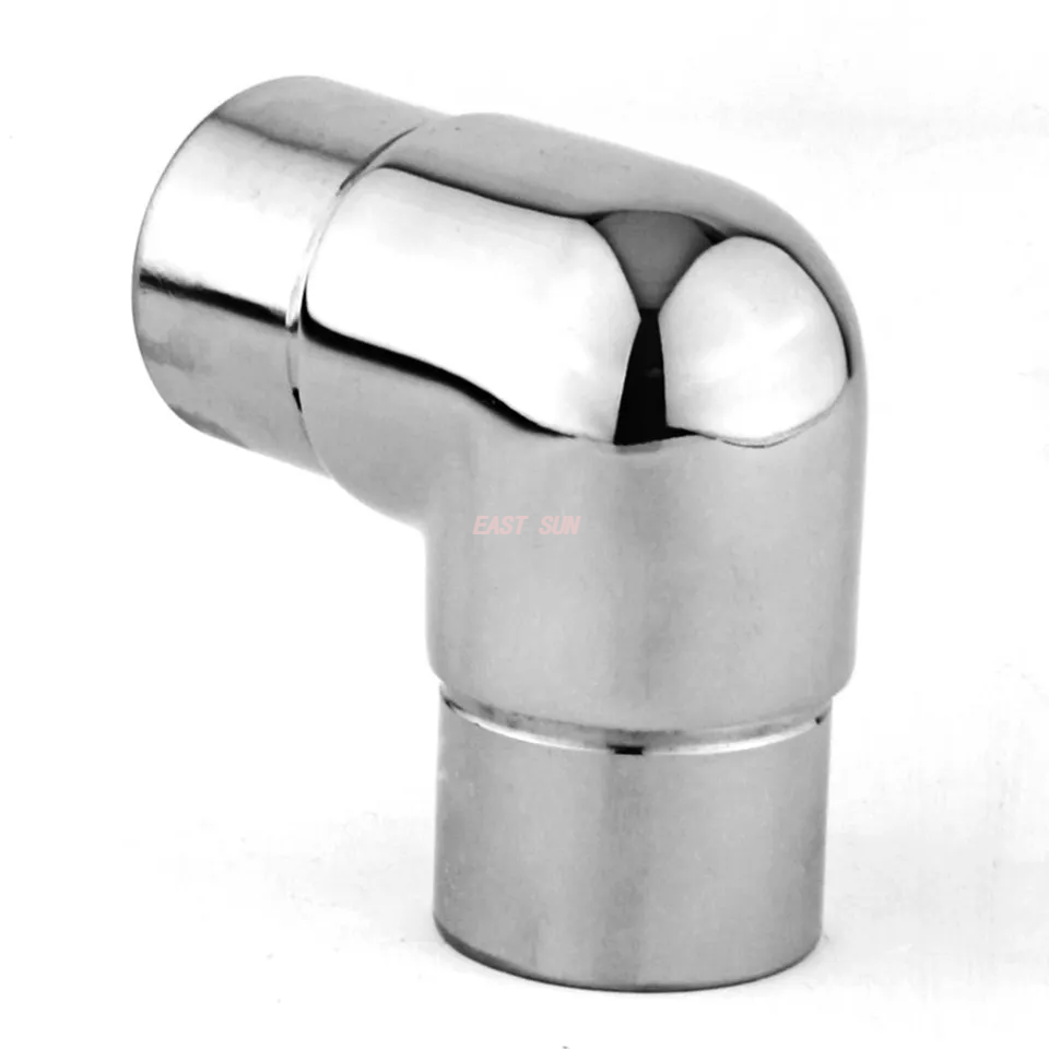 Cotovelo do corrimão do balaústre, encaixes de tubo redondo de 2 vias, conector de corrimão de cetim de aço inoxidável 304 316