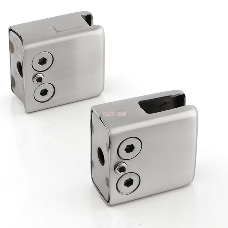  Acessórios para balaustrada 304 316, acabamento espelhado, escada quadrada, braçadeira de vidro de aço inoxidável para trilhos