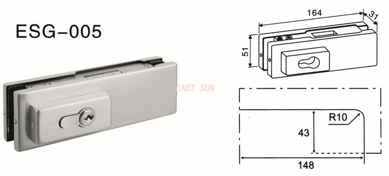 Dorma Patch Fittings Porta Pivô ESG-005