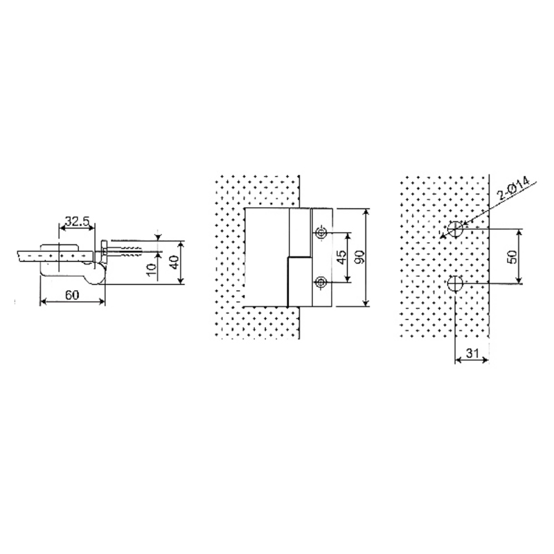 Dobradiças autoelevantes de latão RSH-103-R