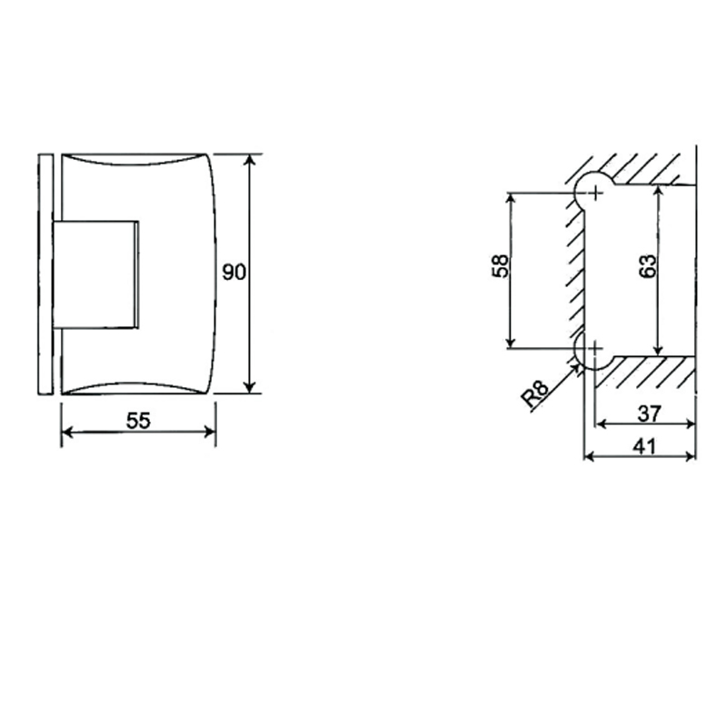 ESH-235-Dobradiças para porta de chuveiro