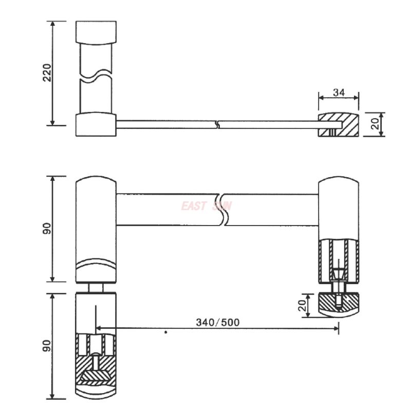 PD-009-Maçanetas para portas de chuveiro